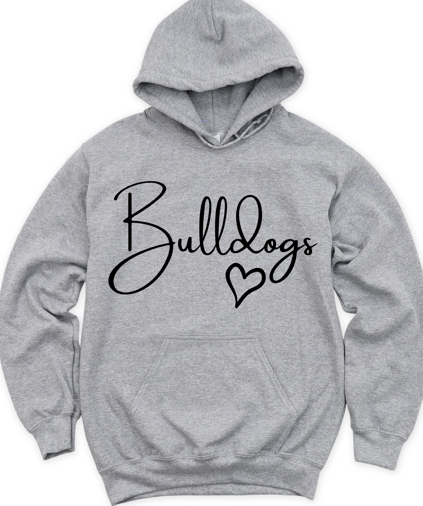 Bulldog hoodie w/heart - Gildan