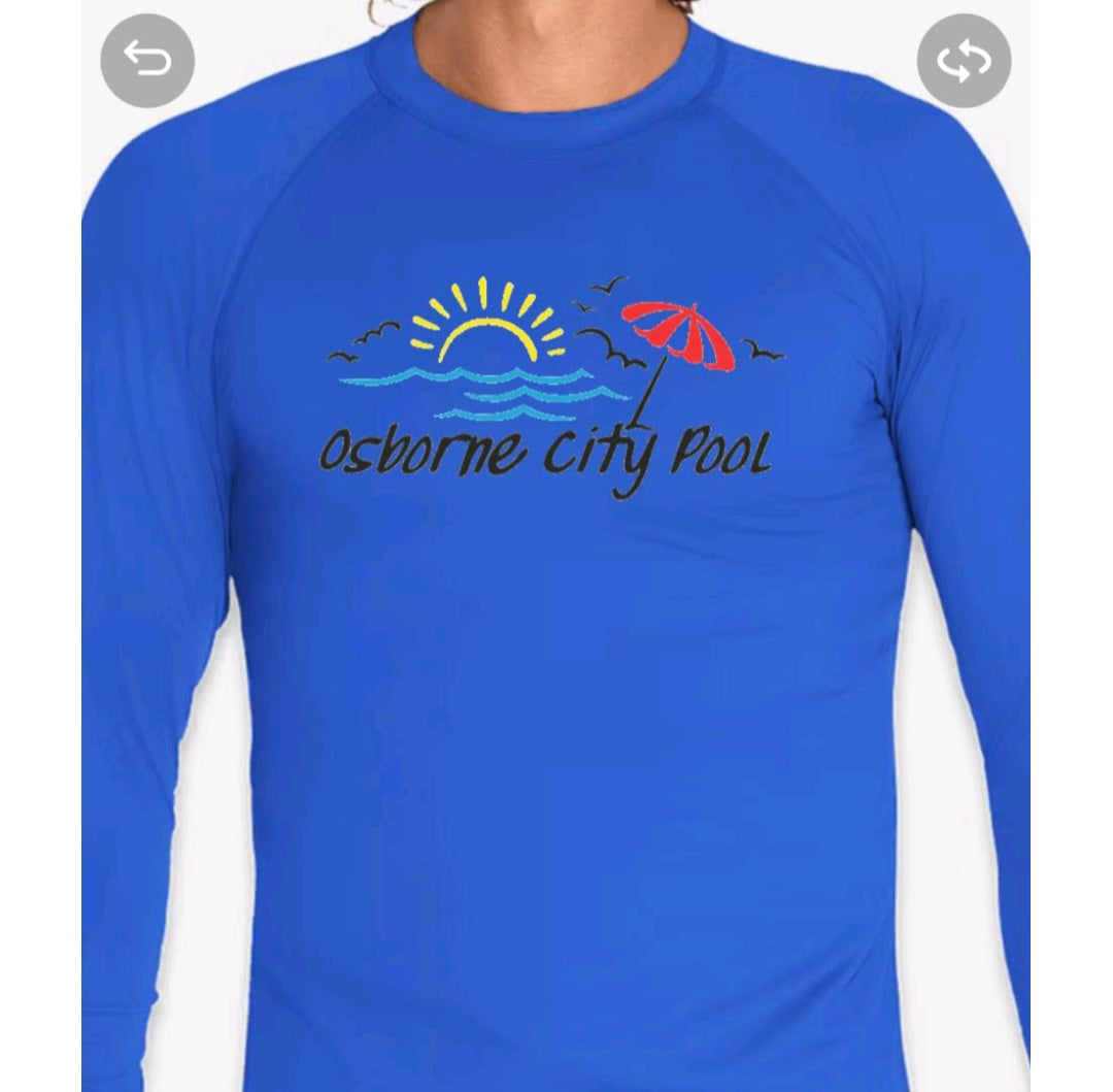 Osborne City Pool Employee Apparel only  2025- text me last names that you want on the back. 785-346-8258