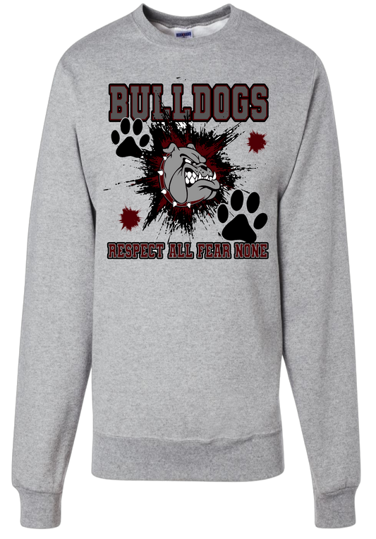 Bulldog sweatshirt - Jerzee brand, Respect all , fear none