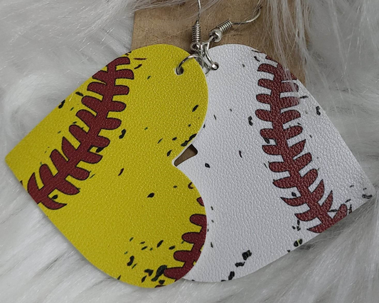 SOFTBALL AND BASEBALL EARRINGS FOR THE MAMA'S OF BOTH