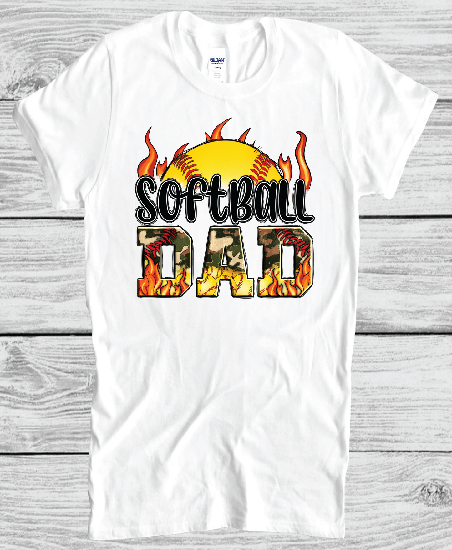 SOFTBALL DAD WITH FLAMES