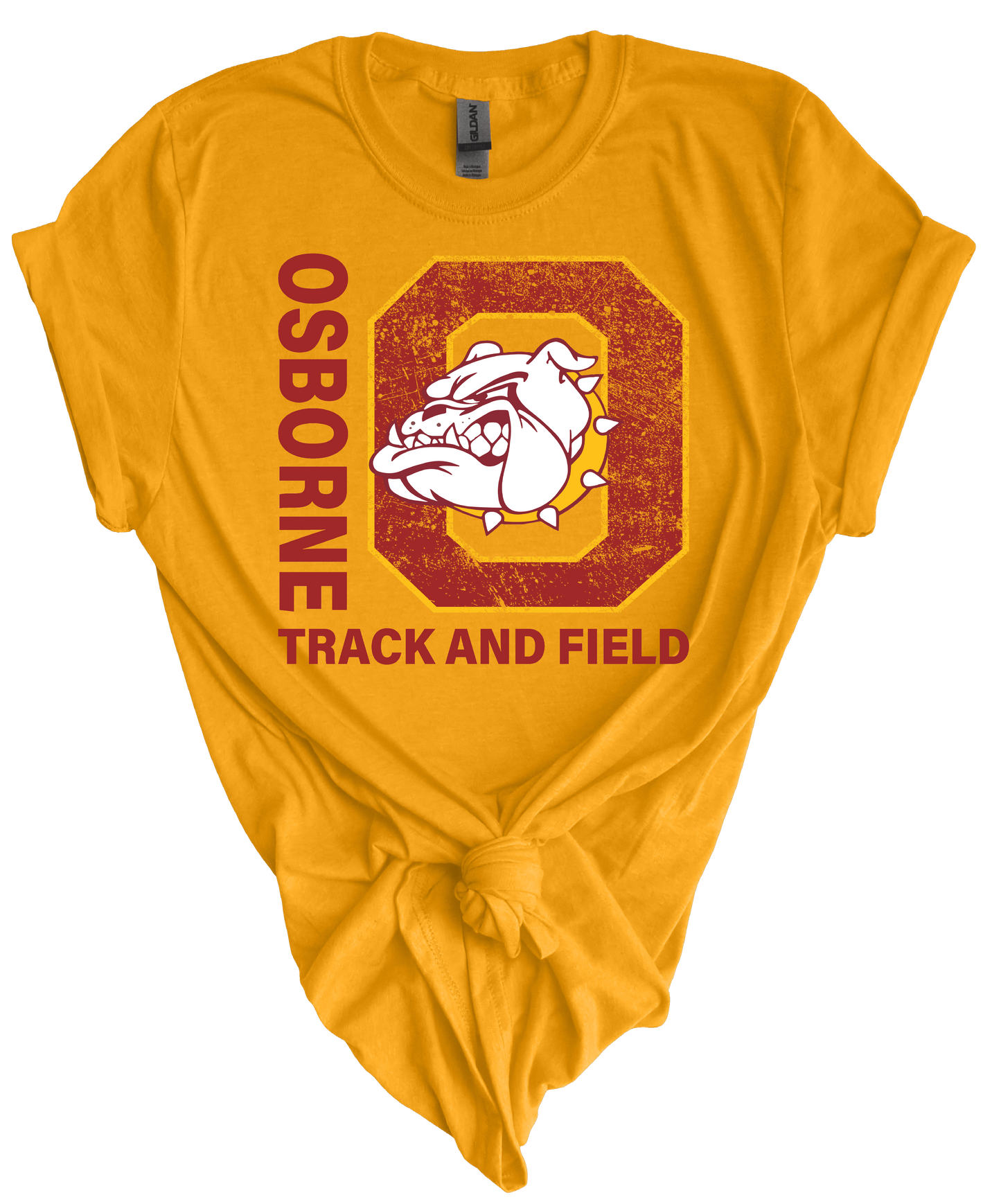 Gold Gildan softstyle Osborne Bulldogs High school track and field