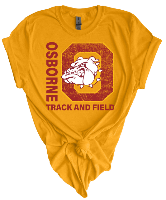 Gold Gildan softstyle Osborne Bulldogs High school track and field