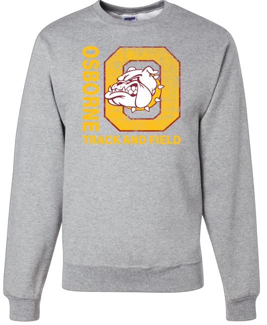 Gray jerzee sweatshirt Osborne Bulldog Track and field